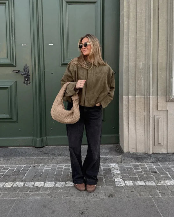 Alena - Semišová Bunda Bomber