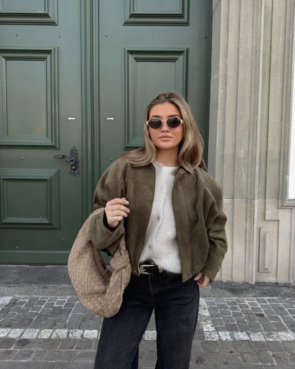 Alena - Semišová Bunda Bomber