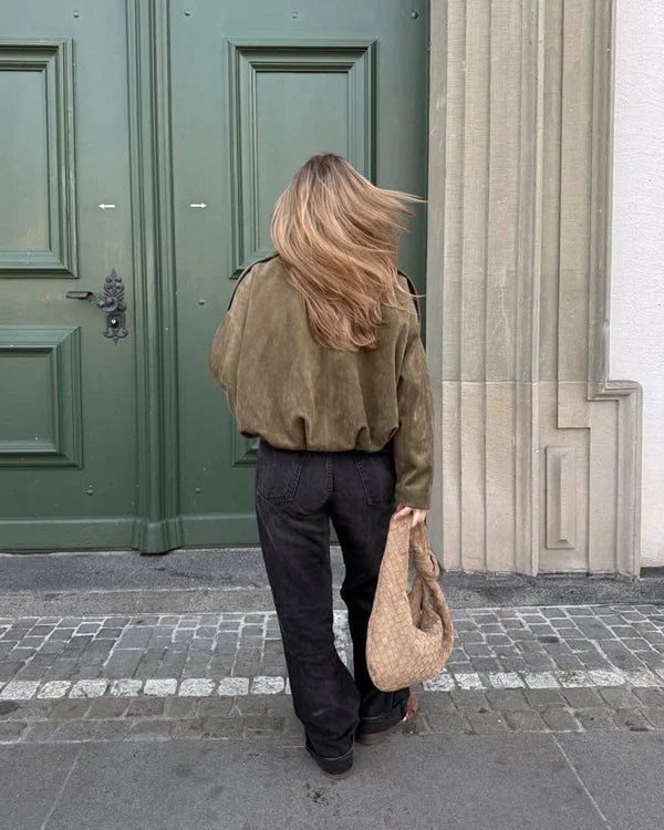 Alena - Semišová Bunda Bomber