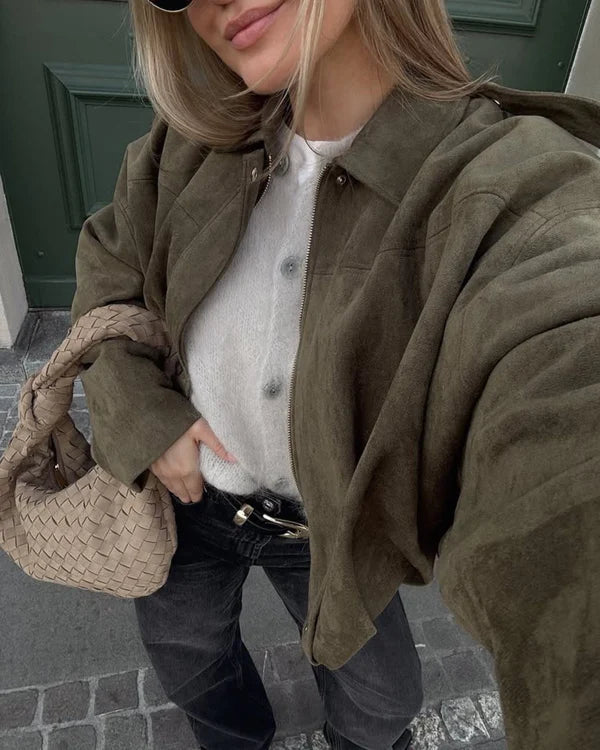 Alena - Semišová Bunda Bomber