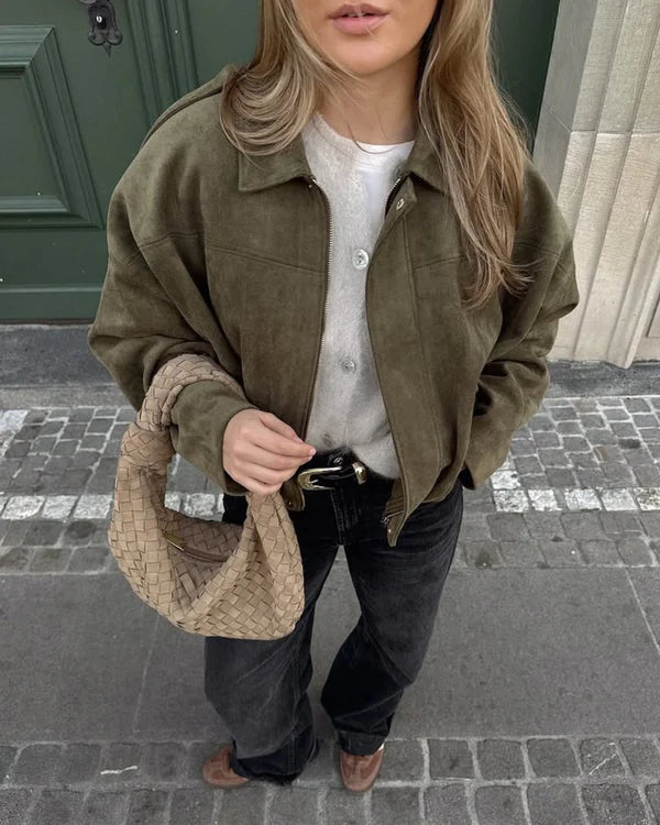 Alena - Semišová Bunda Bomber