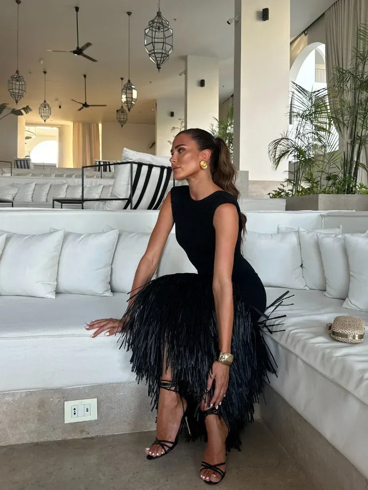Ana - Dlouhé šaty s třásněmi
